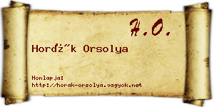 Horák Orsolya névjegykártya
